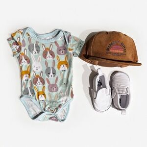 Rad Rabbits Bodysuit - Little Sleepies (cap and shoes not included)